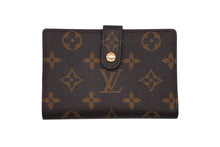 画像をギャラリービューアに読み込む, LOUIS VUITTON ルイヴィトン モノグラム 二つ折り財布 がま口 PVC メタル ブラウン ゴールド金具 美品 中古 4b008591