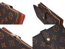 画像をギャラリービューアに読み込む, LOUIS VUITTON ルイヴィトン モノグラム 二つ折り財布 がま口 PVC メタル ブラウン ゴールド金具 美品 中古 4b008591