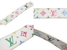 画像をギャラリービューアに読み込む, LOUIS VUITTON ルイヴィトン サンチュール ベルト M9627 PVC ホワイト マルチカラー ゴールド金具 サイズ90/36 美品 中古 4b008596