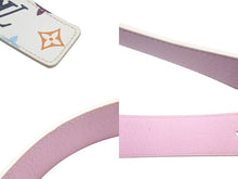 画像をギャラリービューアに読み込む, LOUIS VUITTON ルイヴィトン サンチュール ベルト M9627 PVC ホワイト マルチカラー ゴールド金具 サイズ90/36 美品 中古 4b008596