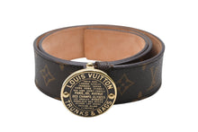 画像をギャラリービューアに読み込む, 極美品 LOUIS VUITTON ルイヴィトン サンチュール T&amp;B ベルト M6975U レザー メタル ブラウン ゴールド金具 サイズ80/32 中古 4b008597