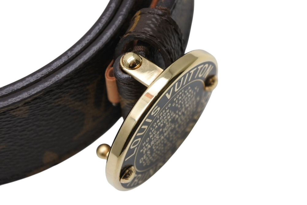 Mint condition LOUIS VUITTON Louis Vuitton Ceinture T&B Belt M6975U Leather Metal Brown Gold Hardware Size 80/32 Used 4b008597