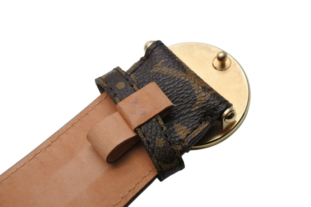 Mint condition LOUIS VUITTON Louis Vuitton Ceinture T&B Belt M6975U Leather Metal Brown Gold Hardware Size 80/32 Used 4b008597