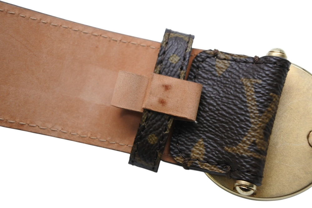 Mint condition LOUIS VUITTON Louis Vuitton Ceinture T&B Belt M6975U Leather Metal Brown Gold Hardware Size 80/32 Used 4b008597