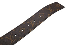 画像をギャラリービューアに読み込む, 極美品 LOUIS VUITTON ルイヴィトン サンチュール T&amp;B ベルト M6975U レザー メタル ブラウン ゴールド金具 サイズ80/32 中古 4b008597