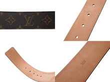 画像をギャラリービューアに読み込む, 極美品 LOUIS VUITTON ルイヴィトン サンチュール T&amp;B ベルト M6975U レザー メタル ブラウン ゴールド金具 サイズ80/32 中古 4b008597