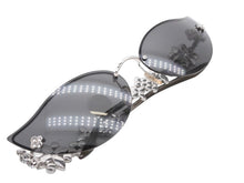 画像をギャラリービューアに読み込む, 限定1000本 極美品 LOUIS VUITTON ルイヴィトン キャッツアイ サングラス スワロフスキー 75BR6 サイズ 67□17 135 中古 4b008599