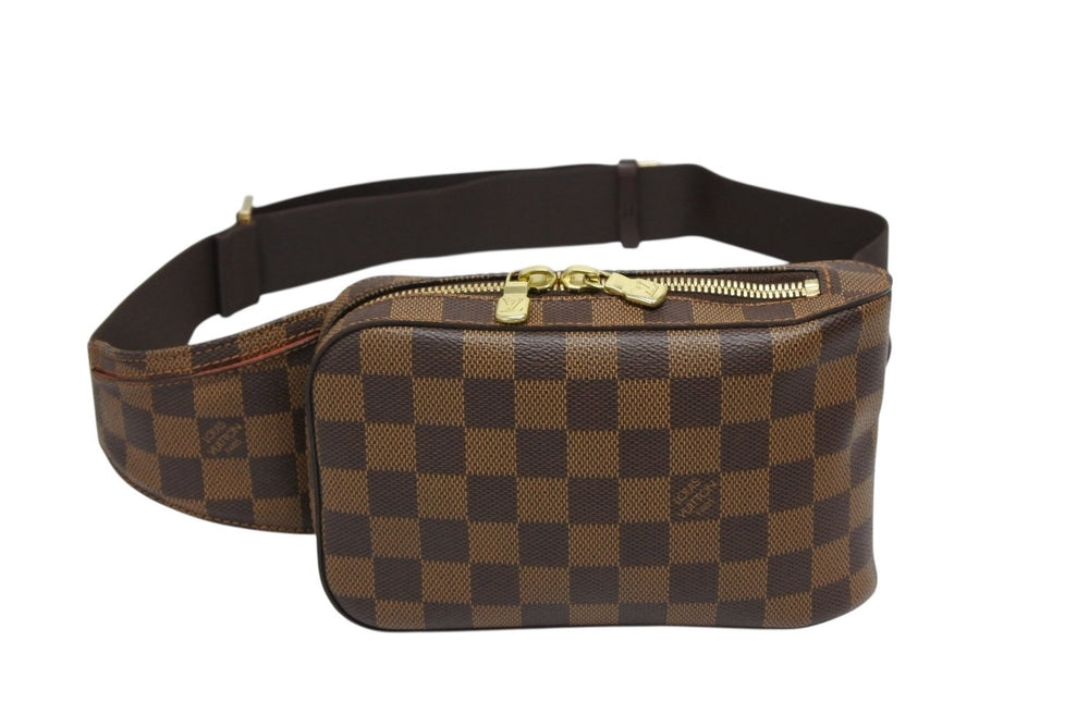 極美品 LOUIS VUITTON ルイヴィトン ジェロニモス ウエストバッグ ボディバッグ N51994 ダミエ ブラウン 中古 4b008603