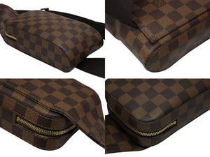 極美品 LOUIS VUITTON ルイヴィトン ジェロニモス ウエストバッグ ボディバッグ N51994 ダミエ ブラウン 中古 4b008603