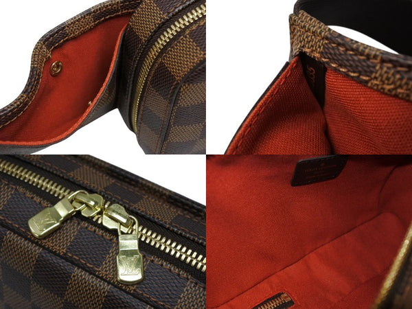 極美品 LOUIS VUITTON ルイヴィトン ジェロニモス ウエストバッグ ボディバッグ N51994 ダミエ ブラウン 中古 4b008603