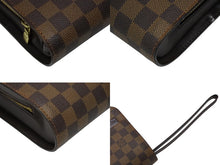 画像をギャラリービューアに読み込む, LOUIS VUITTON ルイヴィトン ダミエ サンルイ クラッチバッグ ポーチ ダミエキャンバス N51993 ゴールド金具 美品 中古 4b008608