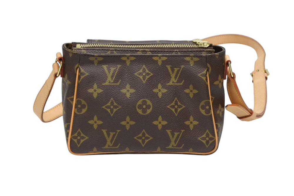 新品同様 LOUIS VUITTON ルイヴィトン ショルダーバッグ M51165 ヴィバシテPM ブラウン モノグラム ゴールド金具 中古 4b008612
