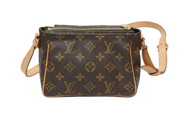 新品同様 LOUIS VUITTON ルイヴィトン ショルダーバッグ M51165 ヴィバシテPM ブラウン モノグラム ゴールド金具 中古 4b008612