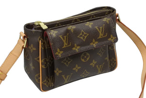 新品同様 LOUIS VUITTON ルイヴィトン ショルダーバッグ M51165 ヴィバシテPM ブラウン モノグラム ゴールド金具 中古 4b008612