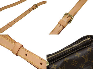新品同様 LOUIS VUITTON ルイヴィトン ショルダーバッグ M51165 ヴィバシテPM ブラウン モノグラム ゴールド金具 中古 4b008612