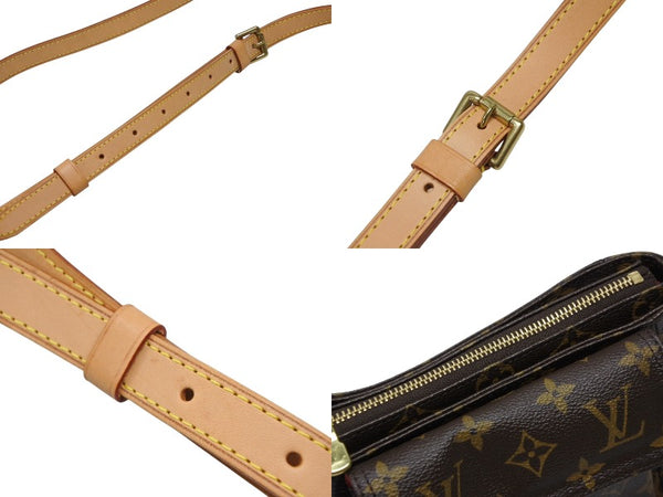 新品同様 LOUIS VUITTON ルイヴィトン ショルダーバッグ M51165 ヴィバシテPM ブラウン モノグラム ゴールド金具 中古 4b008612
