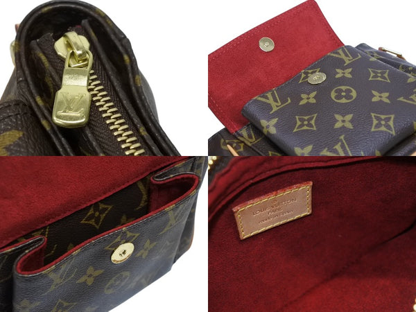 新品同様 LOUIS VUITTON ルイヴィトン ショルダーバッグ M51165 ヴィバシテPM ブラウン モノグラム ゴールド金具 中古 4b008612