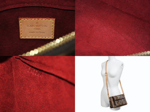 新品同様 LOUIS VUITTON ルイヴィトン ショルダーバッグ M51165 ヴィバシテPM ブラウン モノグラム ゴールド金具 中古 4b008612