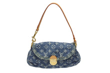 画像をギャラリービューアに読み込む, 極美品 LOUIS VUITTON ルイヴィトン ミニプリーティ ハンドバッグ M95050 モノグラムデニム レザー ブルー 中古 4b008614