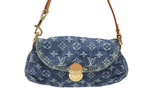 画像をギャラリービューアに読み込む, 極美品 LOUIS VUITTON ルイヴィトン ミニプリーティ ハンドバッグ M95050 モノグラムデニム レザー ブルー 中古 4b008614