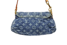 画像をギャラリービューアに読み込む, 極美品 LOUIS VUITTON ルイヴィトン ミニプリーティ ハンドバッグ M95050 モノグラムデニム レザー ブルー 中古 4b008614