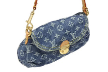 画像をギャラリービューアに読み込む, 極美品 LOUIS VUITTON ルイヴィトン ミニプリーティ ハンドバッグ M95050 モノグラムデニム レザー ブルー 中古 4b008614