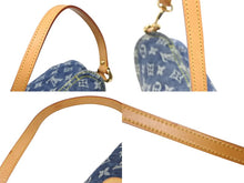 画像をギャラリービューアに読み込む, 極美品 LOUIS VUITTON ルイヴィトン ミニプリーティ ハンドバッグ M95050 モノグラムデニム レザー ブルー 中古 4b008614