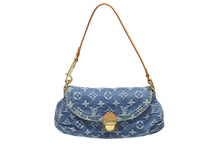 画像をギャラリービューアに読み込む, 極美品 LOUIS VUITTON ルイヴィトン モノグラムデニム ミニプリティ ハンドバッグ M95050 デニム ブルー ゴールド金具 中古 4b008615