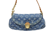画像をギャラリービューアに読み込む, 極美品 LOUIS VUITTON ルイヴィトン モノグラムデニム ミニプリティ ハンドバッグ M95050 デニム ブルー ゴールド金具 中古 4b008615
