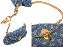 画像をギャラリービューアに読み込む, 極美品 LOUIS VUITTON ルイヴィトン モノグラムデニム ミニプリティ ハンドバッグ M95050 デニム ブルー ゴールド金具 中古 4b008615