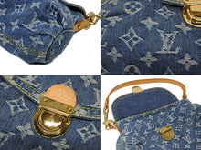 画像をギャラリービューアに読み込む, 極美品 LOUIS VUITTON ルイヴィトン モノグラムデニム ミニプリティ ハンドバッグ M95050 デニム ブルー ゴールド金具 中古 4b008615