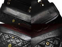 画像をギャラリービューアに読み込む, CHANEL シャネル マトラッセ25 Wフラップ Wチェーンショルダーバッグ 3番台 ラムスキン ココマーク ブラック ゴールド金具 美品 中古 4b008617