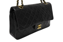 画像をギャラリービューアに読み込む, CHANEL シャネル マトラッセ25 Wフラップ Wチェーンショルダーバッグ 3番台 ラムスキン ココマーク ブラック ゴールド金具 美品 中古 4b008617