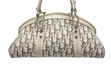 画像をギャラリービューアに読み込む, Christian Dior クリスチャンディオール トロッター ハンドバッグ 花柄 刺繍 05-MA-0035 キャンバス ベージュ 美品 中古 4b008618