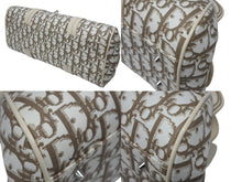 画像をギャラリービューアに読み込む, Christian Dior クリスチャンディオール トロッター ハンドバッグ 花柄 刺繍 05-MA-0035 キャンバス ベージュ 美品 中古 4b008618