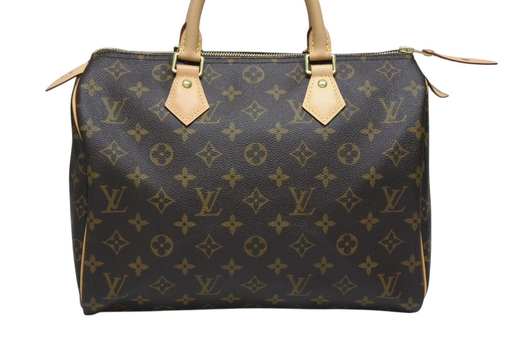 Very Good Condition LOUIS VUITTON Speedy 30 Handbag M41526 Monogram Canvas Brown Used 4b008622