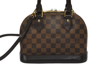 画像をギャラリービューアに読み込む, LOUIS VUITTON ルイヴィトン アルマBB 2WAY ハンドバッグ N41221 ダミエ エベヌ ブラウン ショルダー PVC レザー 美品 中古 4b008625