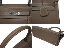 画像をギャラリービューアに読み込む, HERMES エルメス SHOULDER KELLY ショルダーケリー ショルダーバッグ トリヨンクレマンス エトゥープ シルバー金具 □M刻印 美品 中古 4b008627