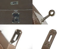 画像をギャラリービューアに読み込む, HERMES エルメス SHOULDER KELLY ショルダーケリー ショルダーバッグ トリヨンクレマンス エトゥープ シルバー金具 □M刻印 美品 中古 4b008627