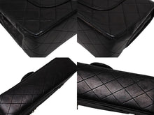 画像をギャラリービューアに読み込む, CHANEL シャネル マトラッセ25 Wフラップ Wチェーンショルダーバッグ 1番台 ラムスキン ココマーク ブラック ゴールド金具 美品 中古 4b008628