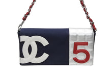 画像をギャラリービューアに読み込む, 極美品 CHANEL シャネル No.5 チョコバー チェーンワンショルダーバッグ 7番台 ココマーク キャンバス レザー シルバー金具 中古 4b008629