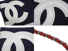 画像をギャラリービューアに読み込む, 極美品 CHANEL シャネル No.5 チョコバー チェーンワンショルダーバッグ 7番台 ココマーク キャンバス レザー シルバー金具 中古 4b008629