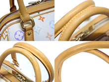 画像をギャラリービューアに読み込む, 極美品 LOUIS VUITTON ルイヴィトン プリシラ ハンドバッグ M40096 モノグラム マルチカラー ホワイト 村上隆 中古 4b008630