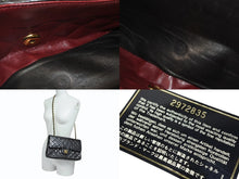 画像をギャラリービューアに読み込む, 極美品 CHANEL シャネル マトラッセ25 Wフラップ Wチェーンショルダーバッグ 2番台 ラムスキン ココマーク ブラック ゴールド金具 中古 4b008634