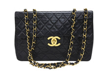 画像をギャラリービューアに読み込む, CHANEL シャネル デカマトラッセ33 Sフラップ Wチェーンショルダーバッグ ラムスキン ココマーク ブラック 美品 中古 4b008635