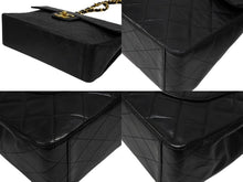 画像をギャラリービューアに読み込む, CHANEL シャネル デカマトラッセ33 Sフラップ Wチェーンショルダーバッグ ラムスキン ココマーク ブラック 美品 中古 4b008635