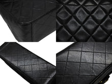 画像をギャラリービューアに読み込む, CHANEL シャネル デカマトラッセ33 Sフラップ Wチェーンショルダーバッグ ラムスキン ココマーク ブラック 美品 中古 4b008635