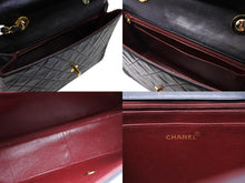 画像をギャラリービューアに読み込む, CHANEL シャネル デカマトラッセ33 Sフラップ Wチェーンショルダーバッグ ラムスキン ココマーク ブラック 美品 中古 4b008635
