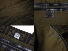 画像をギャラリービューアに読み込む, FENDI フェンディ ハンドバッグ トートバッグ ズッカ柄 26329 キャンバス レザー ブラウン シルバー金具 美品 中古 4b008638