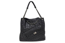Load image into Gallery viewer, CHANEL シャネル 2.55 マルチポケット チェーンショルダー トートバッグ 13番台 ブラック カーフスキン シルバー金具 美品 中古 4b008641